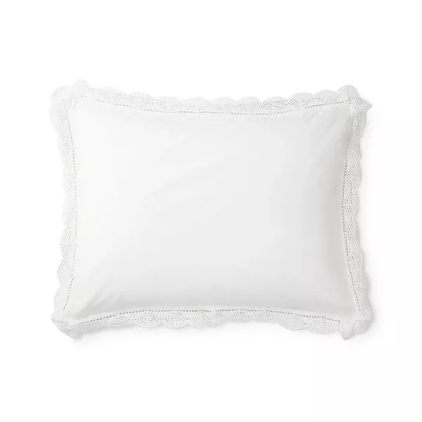 White Meena Percale Pillowcases + Shams