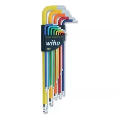 Wiha Tools 66981 Color Coded Inch Hex L-Key Set Ball End Multiple Sizes