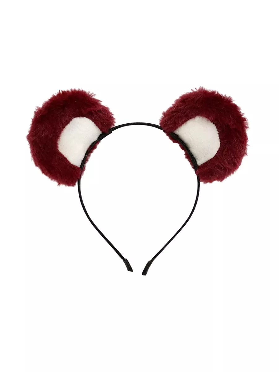 ZOONAI Bear Ears Headband Wine Red