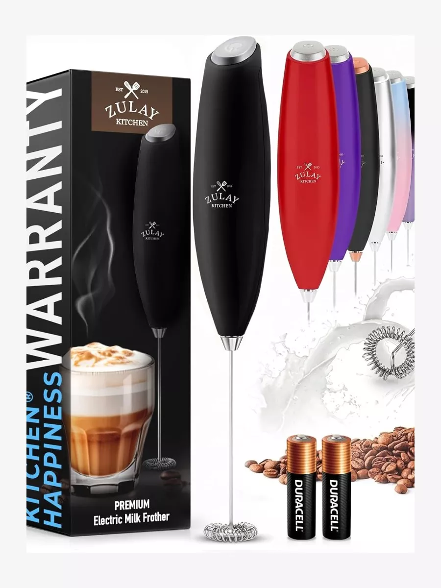 Zulay Kitchen Milk Frother Handheld Electric Whisk