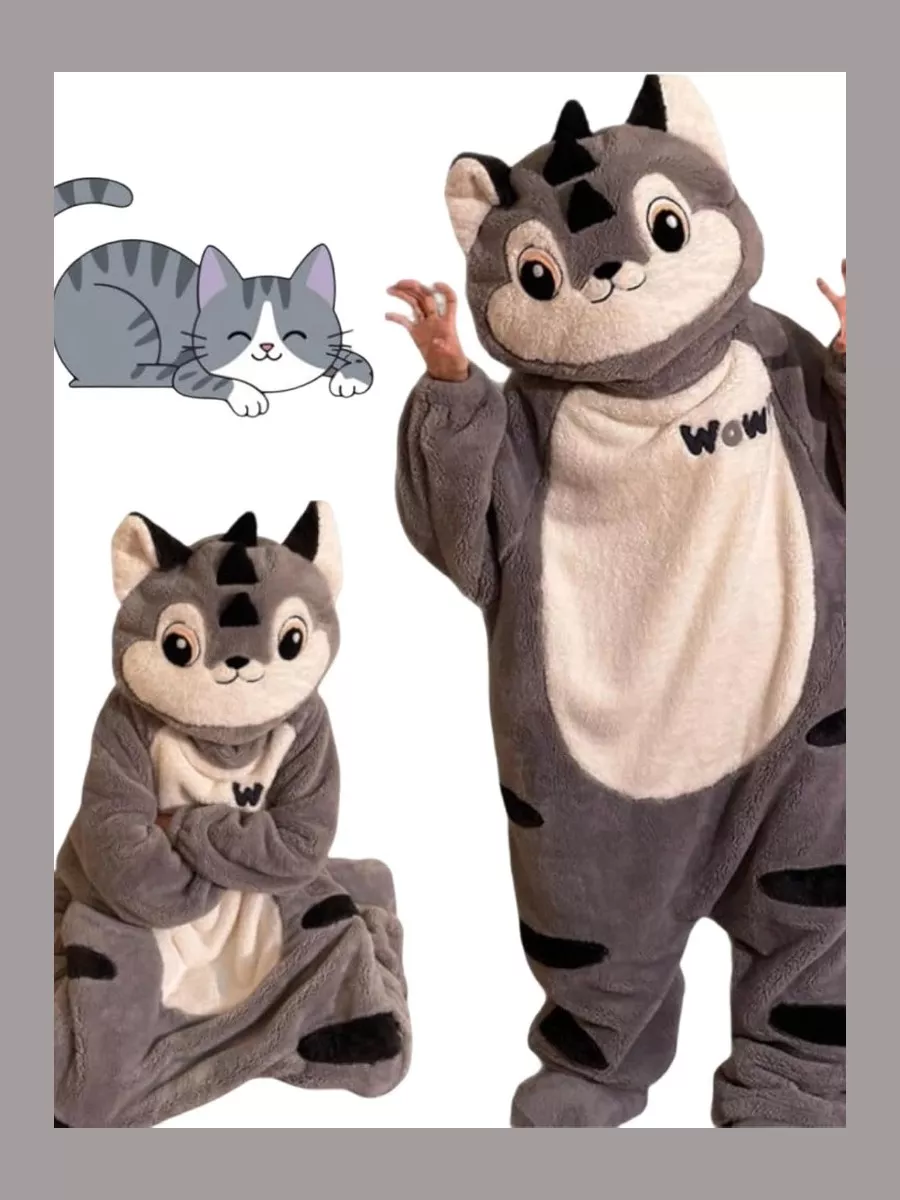 ZXCTKA Fuzzy Pajamas Big Mouth Monster Onesie with Comb and Shoes